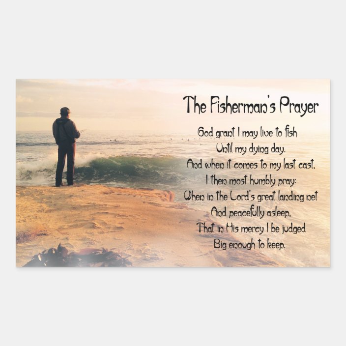 The Fishermans Prayer Rectangular Sticker | Zazzle.com