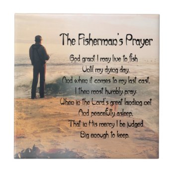 The Fishermans Prayer Tile by Spice at Zazzle