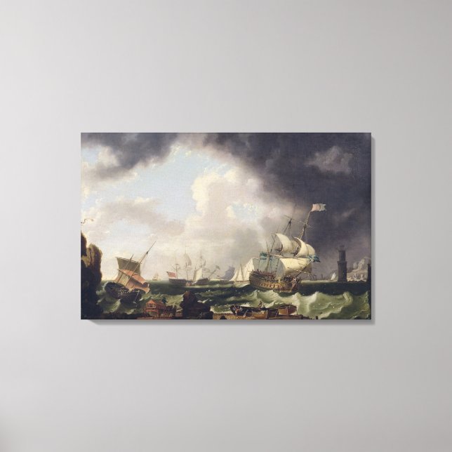 The Fishery, c.1764 (oil on canvas) Canvas Print (Front)