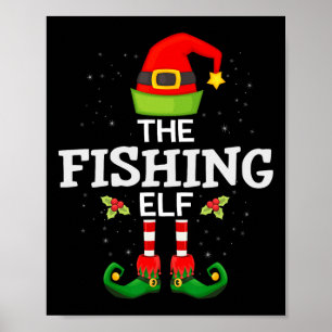 The Fishing Elf Christmas Family Matching Pajama  Poster