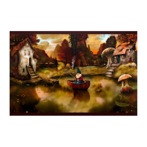 The Fishing Gnome Acrylic Print