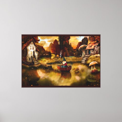 The Fishing Gnome Canvas Print