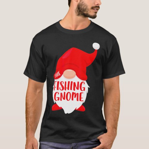 The Fishing Gnome  Matching Christmas Costume  T_Shirt