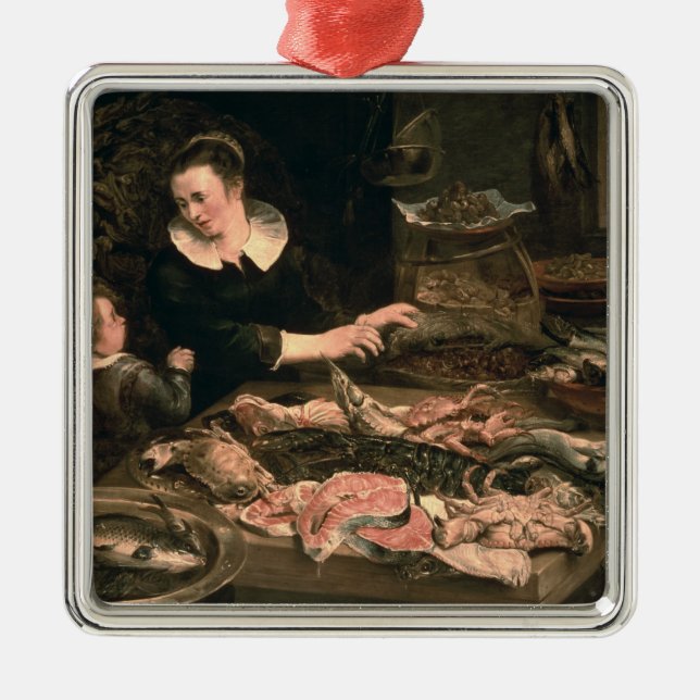 The Fishmonger Metal Ornament (Front)