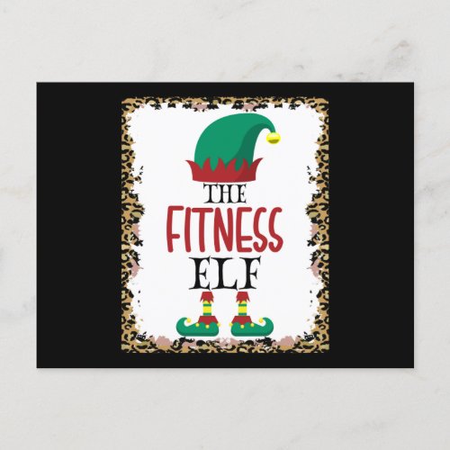 The Fitness Elf Leopard Elf Christmas Gift Postcard
