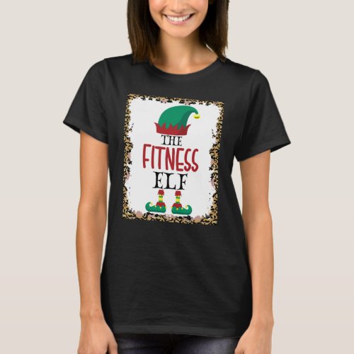 The Fitness Elf Leopard Elf Christmas Gift T_Shirt
