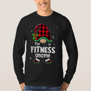The Fitness Gnome Buffalo Plaid Christmas Matching T-Shirt