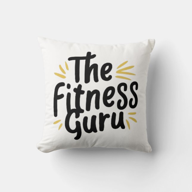 The fitness Guru Throw Pillow (Front)