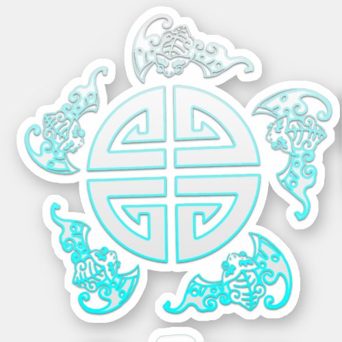 The five Chinese good luck blessings fortuneheal Sticker
