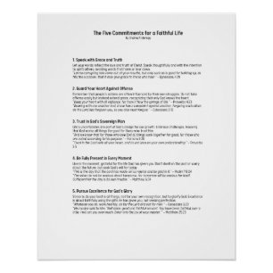 The Five Commitments for a Faithful Life  Poster