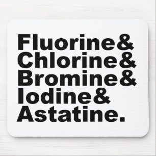 The Five Halogens of Chemistry Chlorine Bromine Mouse Pad