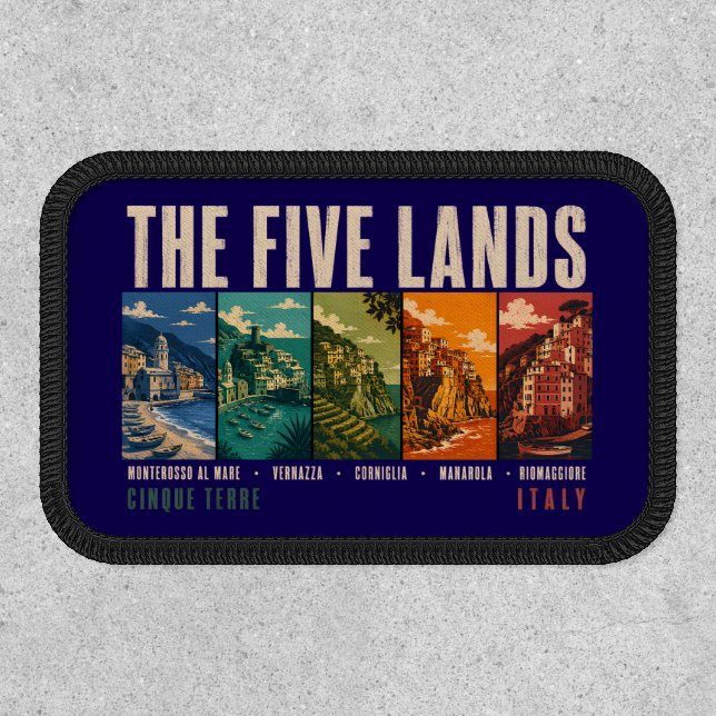 The Five Lands Cinque Terre Italy Illustration Patch (Front)
