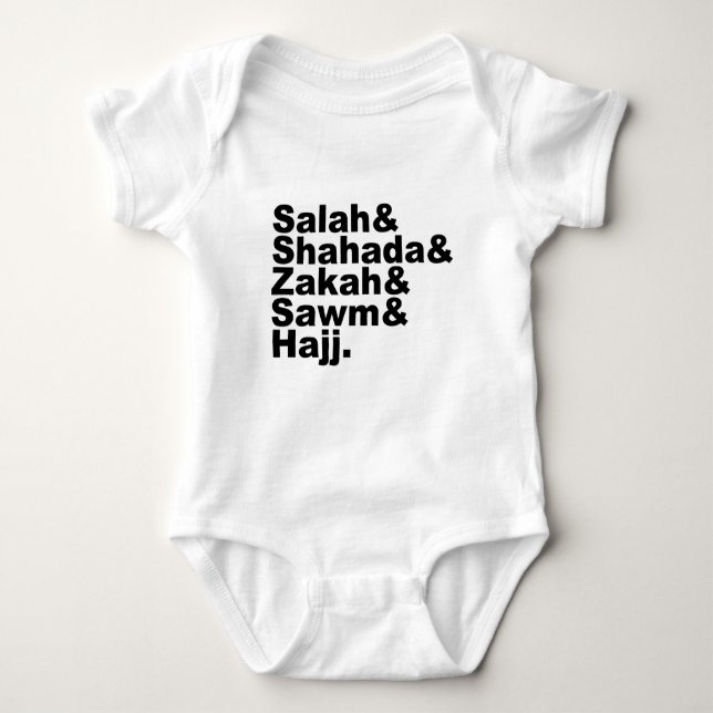 The Five Pillars of Islam | Muslim Prayer Faith Baby Bodysuit (Front)