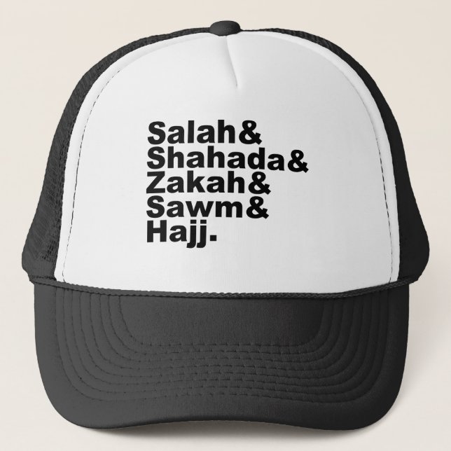 The Five Pillars of Islam | Muslim Prayer Faith Trucker Hat (Front)