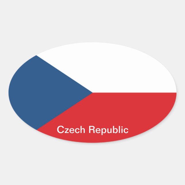 The Flag Czech Republic Oval Sticker (Front)