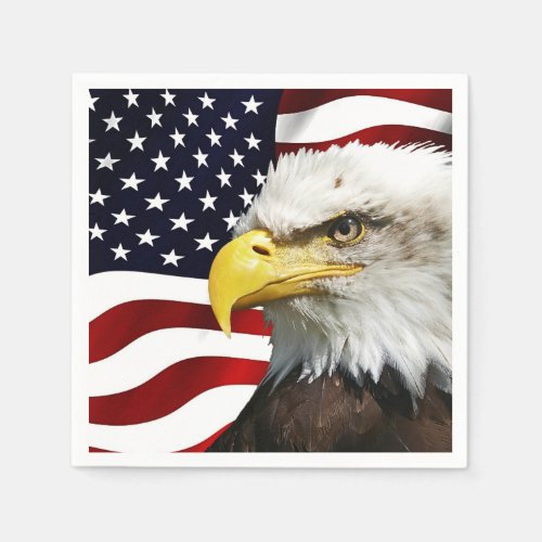 The flag of america with eagle napkins