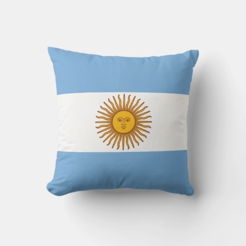 The Flag of Argentina Throw Pillow