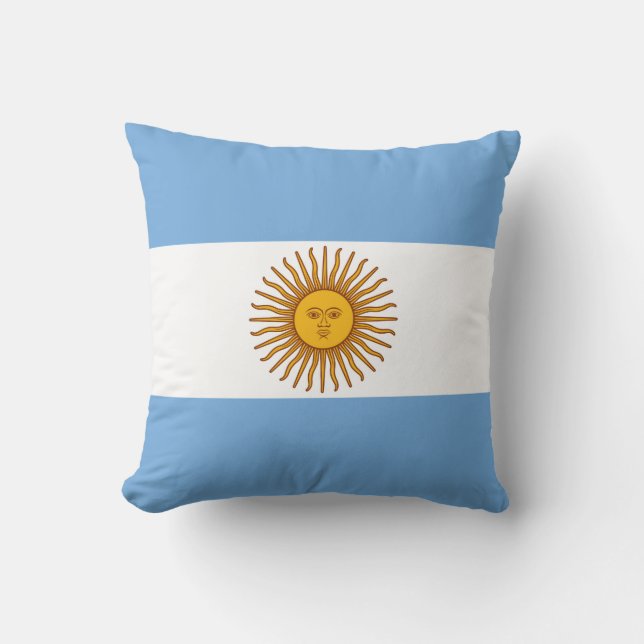 The Flag of Argentina Throw Pillow (Front)