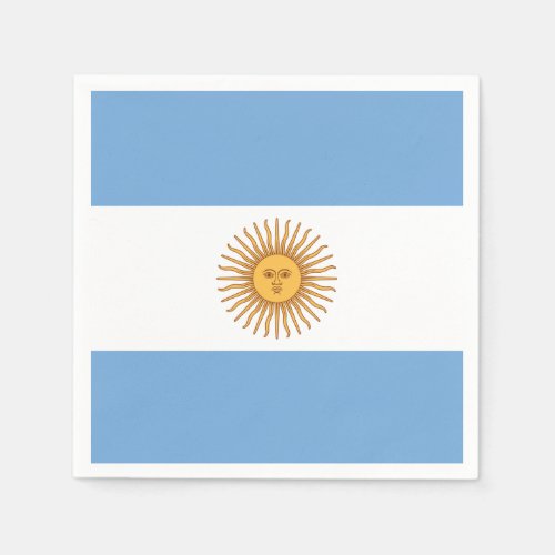 The Flag of Argentina with Sun of May Napkins