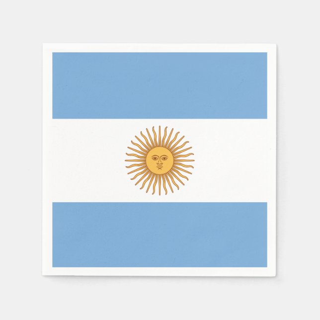 The Flag of Argentina with Sun of May Napkins (Front)