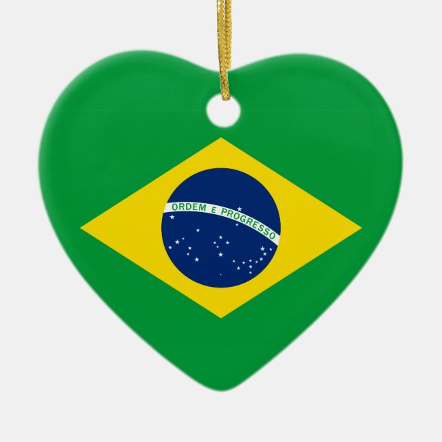The Flag of Brazil Ceramic Ornament (Front)