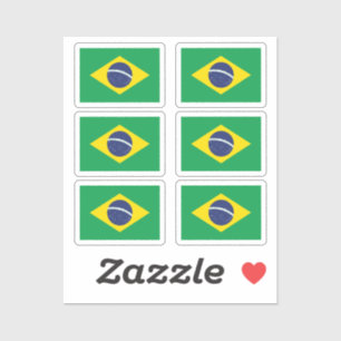 The flag of Brazil Collection pack of 6 Sticker