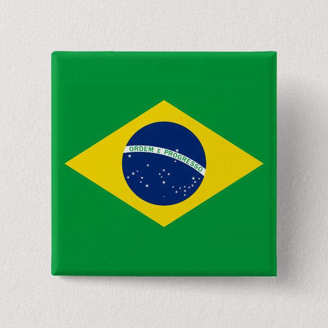 The Flag of Brazil Pinback Button (Front)