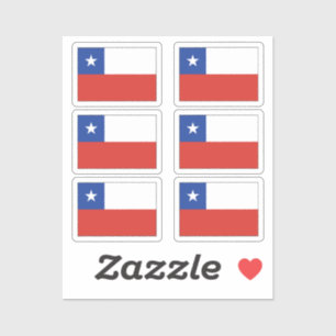 The flag of Chile Collection pack of 6 Sticker