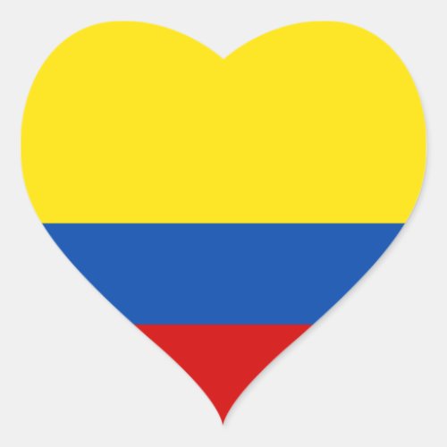 The Flag of Colombia Heart Sticker