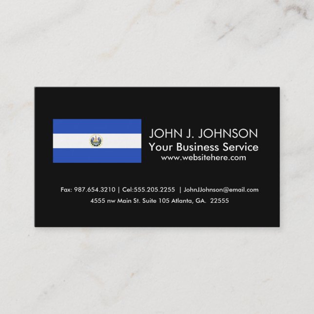 The Flag of El Salvador Business Card (Front)