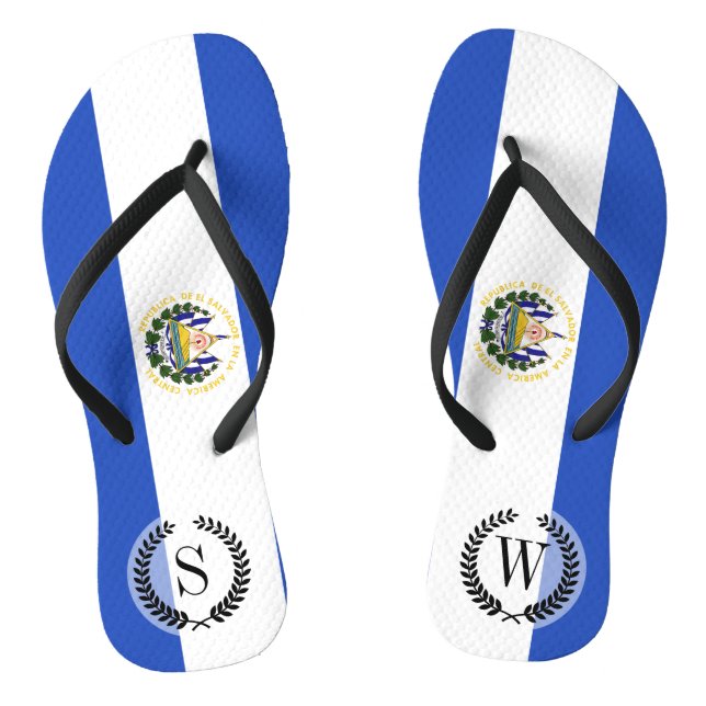 The Flag of El Salvador Flip Flops (Footbed)