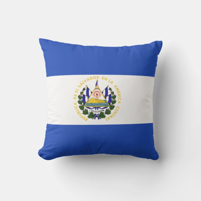 The Flag of El Salvador Throw Pillow (Front)