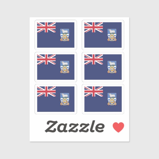 The flag of Falkland Islands Collection pack of 6 Sticker (Sheet)