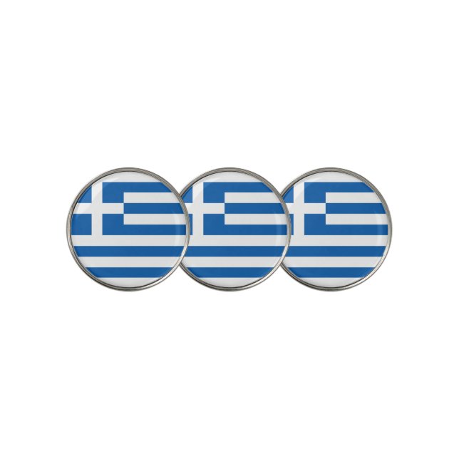 The flag of Greece  Golf Ball Marker (3 Up)