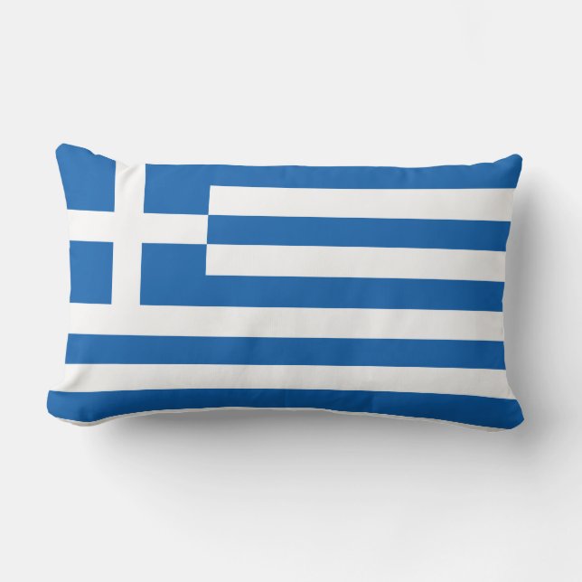 The Flag of Greece Lumbar Pillow (Front)