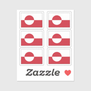 The flag of Greenland Collection pack of 6 Sticker