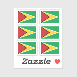 The flag of Guyana Collection pack of 6 Sticker