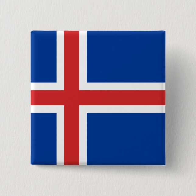 The Flag of Iceland Button (Front)