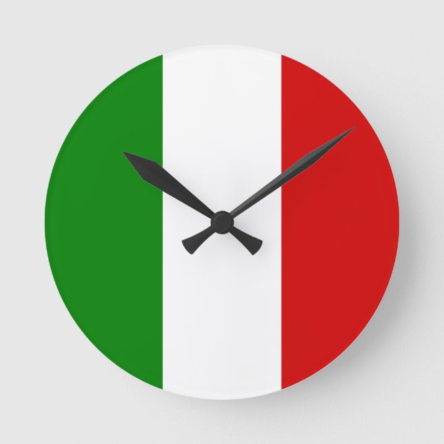 The Flag of Italy Round Clock (Front)