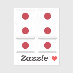 The flag of Japan Collection pack of 6 Sticker
