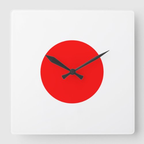 The Flag of Japan Square Wall Clock