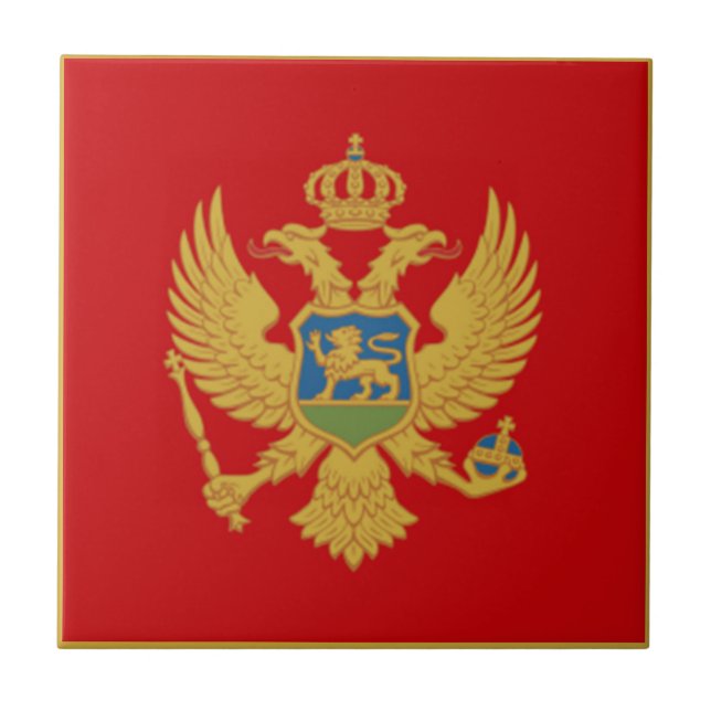 The Flag of Montenegro Tile (Front)