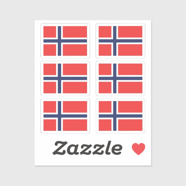 The flag of Norway Collection pack of 6 Sticker (Sheet)