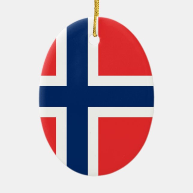 The Flag of Norway - Scandinavia Ceramic Ornament (Front)