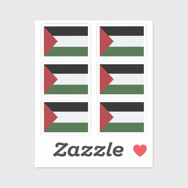 The flag of Palestine Collection pack of 6 Sticker (Sheet)