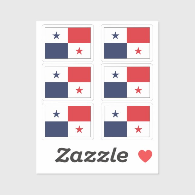 The flag of Panama Collection pack of 6 Sticker (Sheet)
