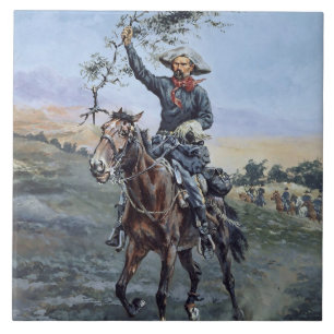 “The Flag of Peace” by Frederic Remington Ceramic Tile