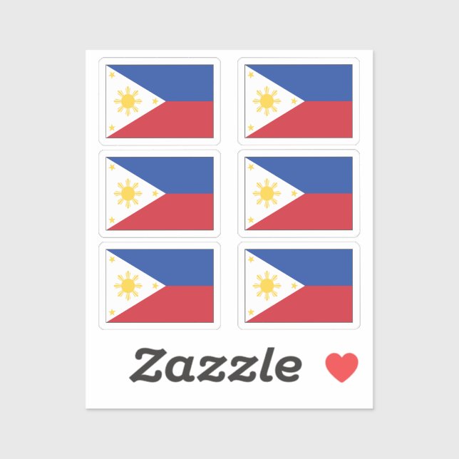 The flag of Philippines Collection pack of 6 Sticker (Sheet)