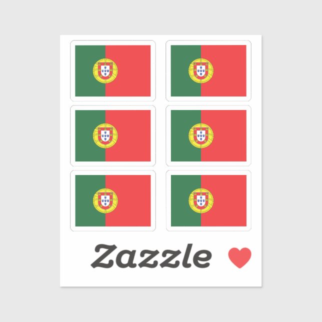 The flag of Portugal Collection pack of 6 Sticker (Sheet)