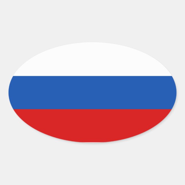 The Flag of Russia Oval Sticker (Front)